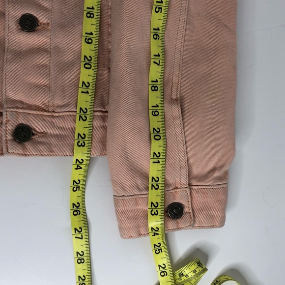 ASOS Pink Button Denim Jean Jacket XS - Picture 8 of 8
